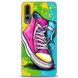 Phoenix Cep Kılıf HD Baskılı Kılıf + SERAMİK TAM KAPLAYAN EKRAN KORUYUCU 441 Siyah - Blur Huawei P20 Pro ile uyumlu