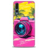 Phoenix Cep Kılıf HD Baskılı Kılıf + SERAMİK TAM KAPLAYAN EKRAN KORUYUCU 442 Siyah - Bordo Huawei P20 Pro ile uyumlu