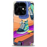 Phoenix Cep Kılıf HD Baskılı Kılıf + SERAMİK TAM KAPLAYAN EKRAN KORUYUCU 446 Beyaz - Yıldız Tecno Spark 10 Pro 4G ile uyumlu