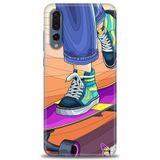 Phoenix Cep Kılıf HD Baskılı Kılıf + SERAMİK TAM KAPLAYAN EKRAN KORUYUCU 446 Siyah - Gökkuşağı Huawei P20 Pro ile uyumlu