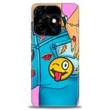 Phoenix Cep Kılıf HD Baskılı Kılıf + SERAMİK TAM KAPLAYAN EKRAN KORUYUCU 448 Beyaz Desenli Tecno Spark 10 Pro 4G ile uyumlu