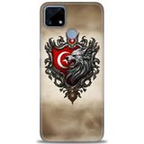 Phoenix Cep Kılıf HD Baskılı Kılıf + SERAMİK TAM KAPLAYAN EKRAN KORUYUCU 461 Siyah - Beyaz - Yeşil Realme C25S ile uyumlu