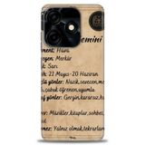 Phoenix Cep Kılıf HD Baskılı Kılıf + SERAMİK TAM KAPLAYAN EKRAN KORUYUCU 471 Beyaz - Altın - Siyah Tecno Spark 10 Pro 4G ile uyumlu