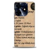 Phoenix Cep Kılıf HD Baskılı Kılıf + SERAMİK TAM KAPLAYAN EKRAN KORUYUCU 473 Siyah - Gold Tecno Spark 10 Pro ile uyumlu