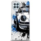 Phoenix Cep Kılıf HD Baskılı Kılıf + SERAMİK TAM KAPLAYAN EKRAN KORUYUCU 487 Beyaz Desenli Oppo A73 ile uyumlu