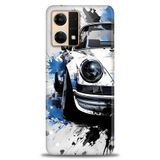 Phoenix Cep Kılıf HD Baskılı Kılıf + SERAMİK TAM KAPLAYAN EKRAN KORUYUCU 487 Siyah - Beyaz Oppo Reno 7 ile uyumlu