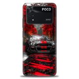 Phoenix Cep Kılıf HD Baskılı Kılıf + SERAMİK TAM KAPLAYAN EKRAN KORUYUCU 490 Beyaz - Koyu Mor Xiaomi Poco M4 Pro 4G ile uyumlu