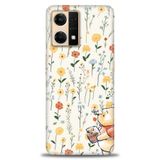 Phoenix Cep Kılıf HD Baskılı Kılıf + SERAMİK TAM KAPLAYAN EKRAN KORUYUCU 56 Siyah - Gümüş Oppo Reno 7 ile uyumlu