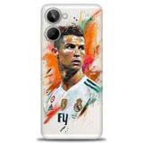 Phoenix Cep Kılıf HD Baskılı Kılıf + SERAMİK TAM KAPLAYAN EKRAN KORUYUCU 7 Beyaz - Gümüş Realme 10 4G ile uyumlu