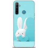 Phoenix Cep Kılıf HD Baskılı Kılıf + SERAMİK TAM KAPLAYAN EKRAN KORUYUCU 73 Beyaz - Mavi - Siyah Realme 6i ile uyumlu