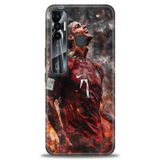 Phoenix Cep Kılıf HD Baskılı Kılıf + SERAMİK TAM KAPLAYAN EKRAN KORUYUCU 8 Beyaz - Kırmızı Tecno Spark 7 Pro ile uyumlu