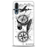 Phoenix Cep Kılıf HD Baskılı Kılıf + SERAMİK TAM KAPLAYAN EKRAN KORUYUCU 81 Beyaz - Turkuaz - Fuşya Huawei P20 Pro ile uyumlu