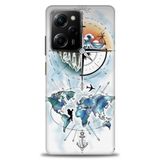Phoenix Cep Kılıf HD Baskılı Kılıf + SERAMİK TAM KAPLAYAN EKRAN KORUYUCU 82 Beyaz - Mavi Xiaomi Poco X5 Pro 5G ile uyumlu