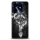 Phoenix Cep Kılıf HD Baskılı Kılıf + SERAMİK TAM KAPLAYAN EKRAN KORUYUCU 85 Siyah - Gümüş Tecno Spark 10 Pro ile uyumlu