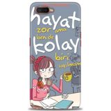 Phoenix Cep Neo Kılıf HD Baskılı Kılıf + SERAMİK TAM KAPLAYAN EKRAN KORUYUCU 163 Beyaz - Mavi - Siyah Oppo RX17 ile uyumlu