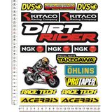 Phoenix Dırt Rider Karışık Motorsiklet Kask Sticker Çıkartma Seti - A4 - Renkli