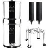 PHOENIX GRAVITY 12 Litre Paslanmaz Çelik Yerçekimli Su Filtresi | NSF Sertifikalı AISI 304 | 2 Akıllı Karbon Kartuş ve Paslanmaz Çelik Stand Dahil | Elektrik veya Tesisat Gerektirmez | Temiz Su