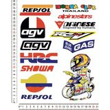 Phoenix Respol Agv Hrc Karışık Motorsiklet Kask Sticker Çıkartma Seti - A4 - Renkli