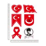 Phoenix TÜRK BAYRAĞI MOTORSİKLET ARAÇ KASK LEPTOP TELEFON ARKASI STİCKER ÇIKARTMA SETİ