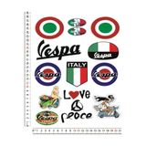 Phoenix VESPA İTALYA MOTORSİKLET KASK STİCKER ÇIKARTMA SETİ