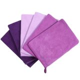 PHOGARY 6'lı Paket Mikrofiber Yüz Bezi, 6"x8" Hızlı Kuruyan Banyo Eldiveni Mor Lif Bezi, Süper Emici Yumuşak Hafif Havlu Vücut Yüz Bezleri Seyahat Duş Yıkama Yüzü için Küçük Yıkama Eldiveni