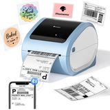Phomemo D520-BT Bluetooth+Usb Termal Yazıcı, Mavi Beyaz - Barkod/adres/posta Etiketi, Pazaryerleri Ile Uyumlu - Mavi - Beyaz
