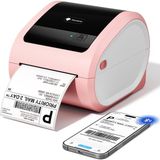 Phomemo D520-BT Bluetooth+Usb Termal Yazıcı, Pembe Beyaz - Barkod/adres/posta Etiketi, Pazaryerleri Ile Uyumlu - Pembe - Beyaz