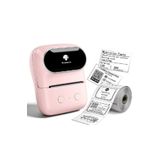 Phomemo M108 Etiket Yazıcısı Pembe, Bluetooth Kablosuz Taşınabilir, USB Şarjlı, Android, IOS Ve PC