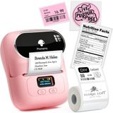 Phomemo M110 Etiket Makinesi Kablosuz Taşınabilir - Android/tablet/pc - Şarjlı - Barkod Yazıcı ( Türkiye Garantili) - Pembe