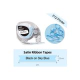 Phomemo Q5-R531 Saten, Gökyüzü Mavi Üzerine Siyah 12mmx2m (Sky Blue) P12/ P12pro için Kurdele
