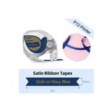 Phomemo Q5-RN34 Saten, Lacivert Üzerine Altın 12mmx2m (Gold on Navy Blue) P12/ P12pro için Kurdele