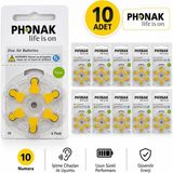 Phonak 10 Numara Işitme Cihazı Pili 10 Paket 60 Adet