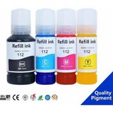 Photo Print Epson 112 Ecotank L11160 1 Set 4 Renk Ithal Muadil Pigmentli Mürekkep Seti Siyah 127 ml - Renkliler 70 ml