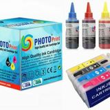 Photo Print Epson Stylus Dx9400 T0711-t0714 Muadil Kolay Dolan Kartuş + 4 X100 Ml Renk Mürekkep Seti