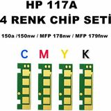 Photo Print Hp Color Laser Yazıcı 150A 117A 4 Renk Toner Chip Bkcmy - Siyah