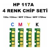 Photo Print Hp Color Laser Yazıcı Mfp 179FNW 117A 4 Renk 4 Renk Toner Chip Bkcmy - Siyah