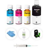 Photoink Hp 2632/2633/2630 Yazıcı Uyumlu Photoink Plus Siyah ve Renkli Kartuş Dolum Seti - Açık Siyah
