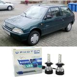 Photon Citroen Ax LED Xenon Uzun + Kısa Far Ampulü H4 Access Yeni Seri Beyaz - 00-Beyaz