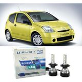 Photon Citroen C2 LED Xenon Uzun + Kısa Far Ampulü H4 Access Yeni Seri Beyaz - 00-Beyaz