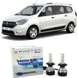 Photon Dacia Lodgy Uzun + Kısa Far Ampulü H4 Access Yeni Seri Beyaz 2012-2021 - 00-Beyaz