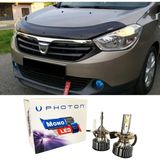 Photon Dacia Lodgy Uzun LED Xenon Kısa Far Ampulü H4 Mono Yeni Seri Beyaz