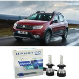 Photon Dacia Sandero Stepway Kısa LED Xenon Far Ampulü H7 Access Yeni Seri Beyaz 2016-2020 - 00-Beyaz