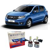 Photon Dacia Sandero Uzun LED Xenon Kısa Far Ampulü H4 Duo Yeni Seri Beyaz 2007-2016