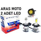 Photon Fanlı Xenon LED Beyaz Ampül H4 12-24 V Duo Soğutucu Fanlı Model 2 Adet_supermoto