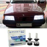 Photon Fiat Tempra LED Xenon Uzun + Kısa Far Ampulü H4 Access Yeni Seri Beyaz - 00-Beyaz