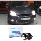 Photon Fiesta Mk5 LED Xenon Uzun + Kısa Far Ampulü H4 Ultimate 9500 Lumens Yeni Seri Beyaz 2001-2008