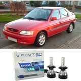 Photon Ford Escort LED Xenon Uzun + Kısa Far Ampulü H4 Access Yeni Seri Beyaz 1990-2000 - 00-Beyaz