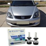 Photon Honda Civic Hb LED Xenon Kısa Far Ampulü H1 Access Yeni Seri Beyaz 2004-2006 - 00-Beyaz