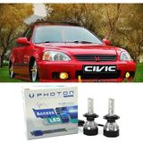 Photon Honda Civic Ies LED Xenon Uzun Kısa Far Ampulü H4 Access Yeni Seri Beyaz 1996-2004 - 00-Beyaz