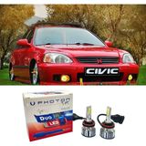 Photon Honda Civic Ies LED Xenon Uzun Kısa Far Ampulü H4 Duo Yeni Seri Beyaz 1996-2004